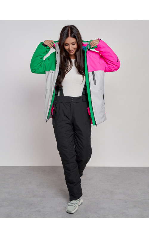 Женская горнолыжная куртка яркая цветкая