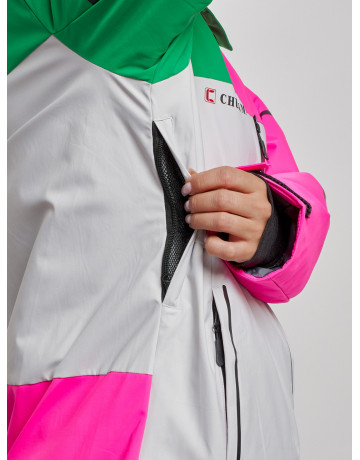 Женская горнолыжная куртка яркая цветкая