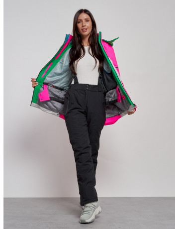 Женская горнолыжная куртка яркая цветкая