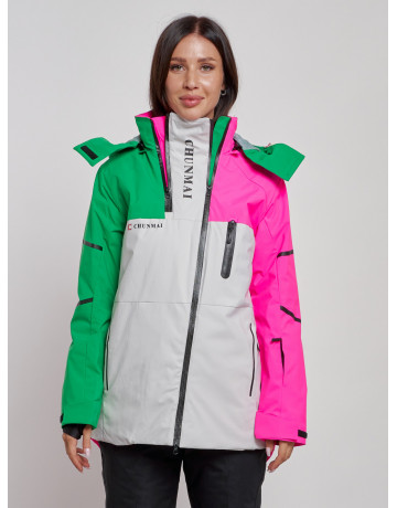 Женская горнолыжная куртка яркая цветкая