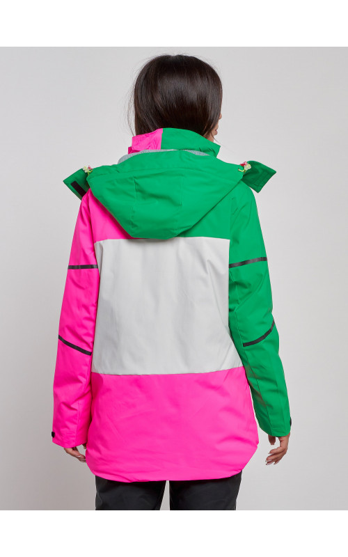 Женская горнолыжная куртка яркая цветкая
