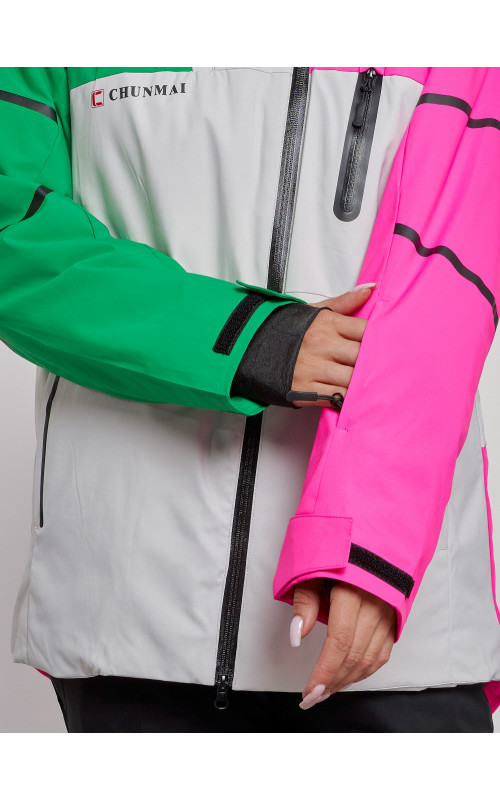 Женская горнолыжная куртка яркая цветкая