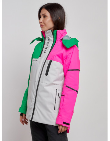 Женская горнолыжная куртка яркая цветкая