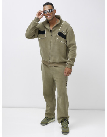 Мужской демисезонный спортивный костюм на флисе, цвет хаки, для спорта. в Тюмени