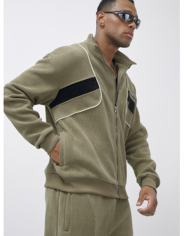 Мужской демисезонный спортивный костюм на флисе, цвет хаки, для спорта. в Тюмени