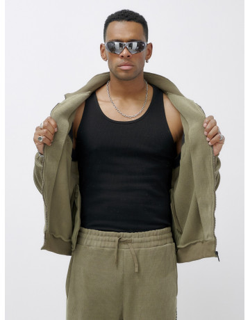 Мужской демисезонный спортивный костюм на флисе, цвет хаки, для спорта. в Тюмени