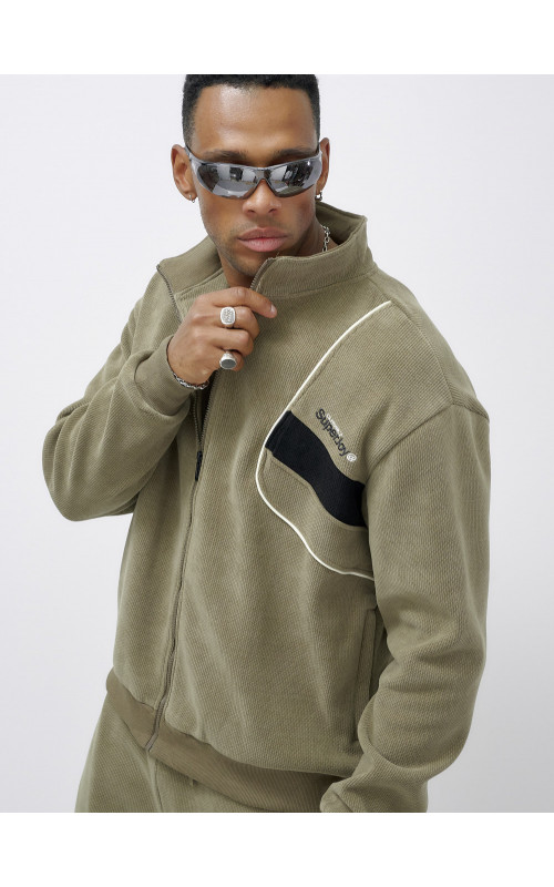 Мужской демисезонный спортивный костюм на флисе, цвет хаки, для спорта. в Тюмени