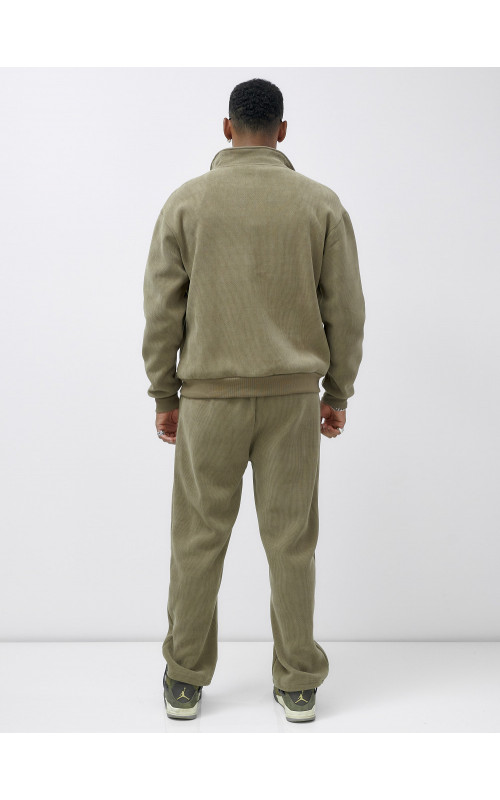 Мужской демисезонный спортивный костюм на флисе, цвет хаки, для спорта. в Тюмени