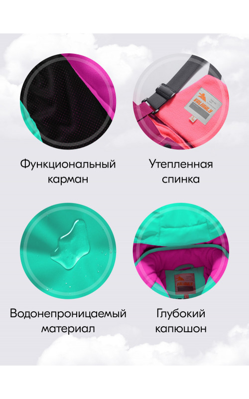 Горнолыжный костюм зимний для девочки бирюзового оттенка