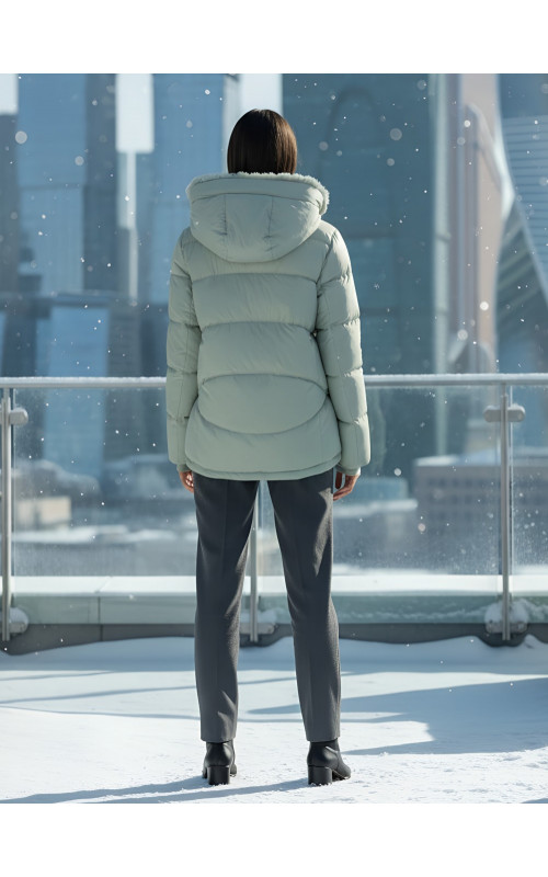 Женский зимний пуховик «Модный» с мехом.