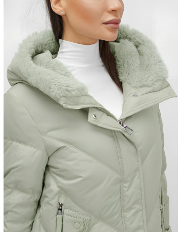 Женский зимний пуховик «Модный» с мехом.