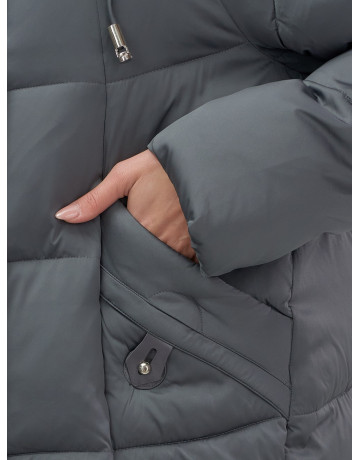 Пуховик с мехом песца зимний премиум-класса