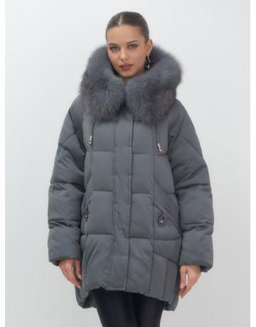 Пуховик с мехом песца зимний премиум-класса