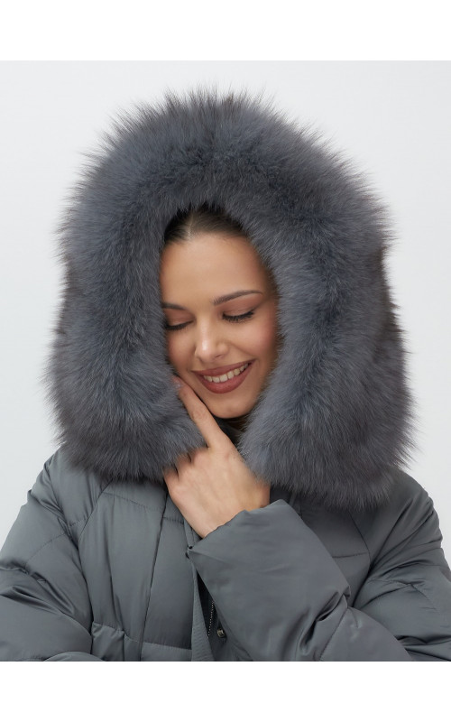 Пуховик с мехом песца зимний премиум-класса