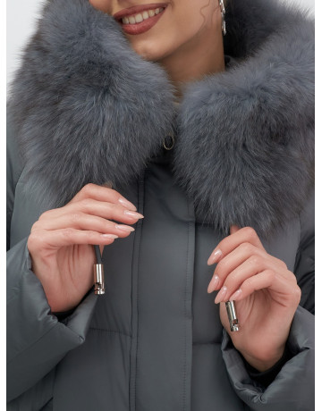 Пуховик с мехом песца зимний премиум-класса