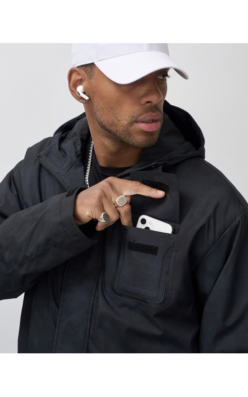 Мужская спортивная куртка для весны и осени, чёрная, для активного отдыха в Тюмени