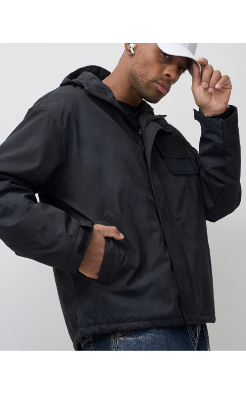 Мужская спортивная куртка для весны и осени, чёрная, для активного отдыха в Тюмени