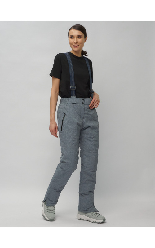 Женский горнолыжный комплект: куртка с цветочным принтом и брюки со съёмными бретелями