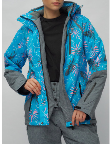 Женский горнолыжный комплект: куртка с цветочным принтом и брюки со съёмными бретелями