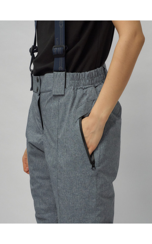 Женский горнолыжный комплект: куртка с цветочным принтом и брюки со съёмными бретелями