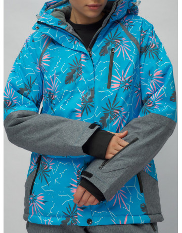 Женский горнолыжный комплект: куртка с цветочным принтом и брюки со съёмными бретелями