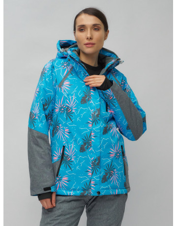 Женский горнолыжный комплект: куртка с цветочным принтом и брюки со съёмными бретелями