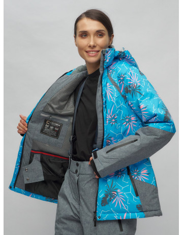 Женский горнолыжный комплект: куртка с цветочным принтом и брюки со съёмными бретелями