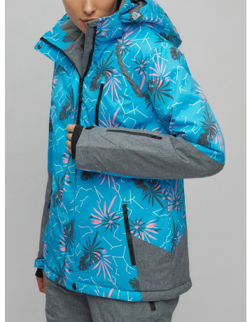 Женский горнолыжный комплект: куртка с цветочным принтом и брюки со съёмными бретелями