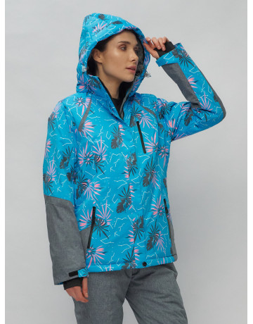 Женский горнолыжный комплект: куртка с цветочным принтом и брюки со съёмными бретелями