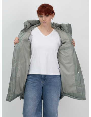 Зимний женский пуховик с капюшоном, зелёный. в Тюмени