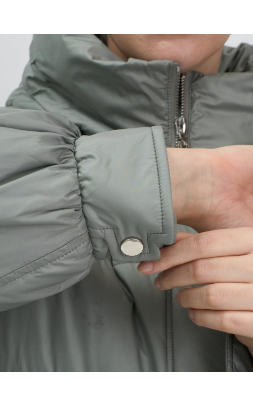 Зимний женский пуховик с капюшоном, зелёный. в Тюмени