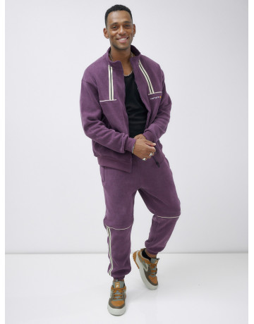 Мужской демисезонный спортивный костюм на флисе, фиолетовый, для спорта. в Тюмени