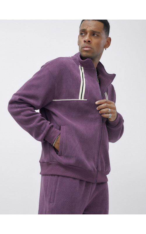 Мужской демисезонный спортивный костюм на флисе, фиолетовый, для спорта. в Тюмени