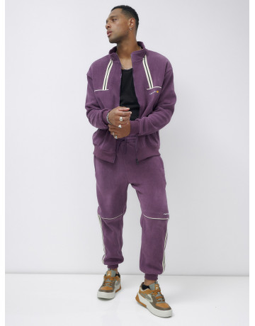 Мужской демисезонный спортивный костюм на флисе, фиолетовый, для спорта. в Тюмени