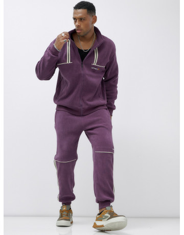 Мужской демисезонный спортивный костюм на флисе, фиолетовый, для спорта. в Тюмени