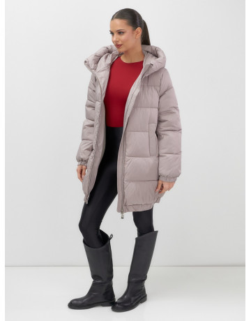 Пуховик женский зимний большой размер светло-коричневый. в Тюмени