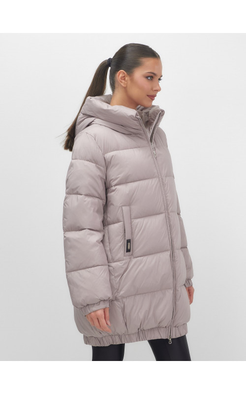 Пуховик женский зимний большой размер светло-коричневый. в Тюмени