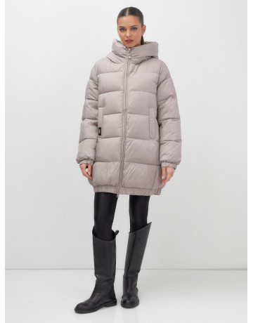 Пуховик женский зимний большой размер светло-коричневый. в Тюмени