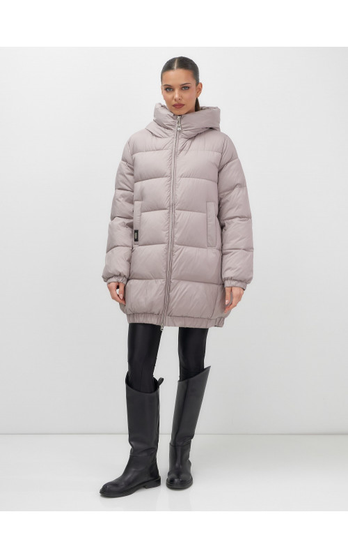 Пуховик женский зимний большой размер светло-коричневый. в Тюмени