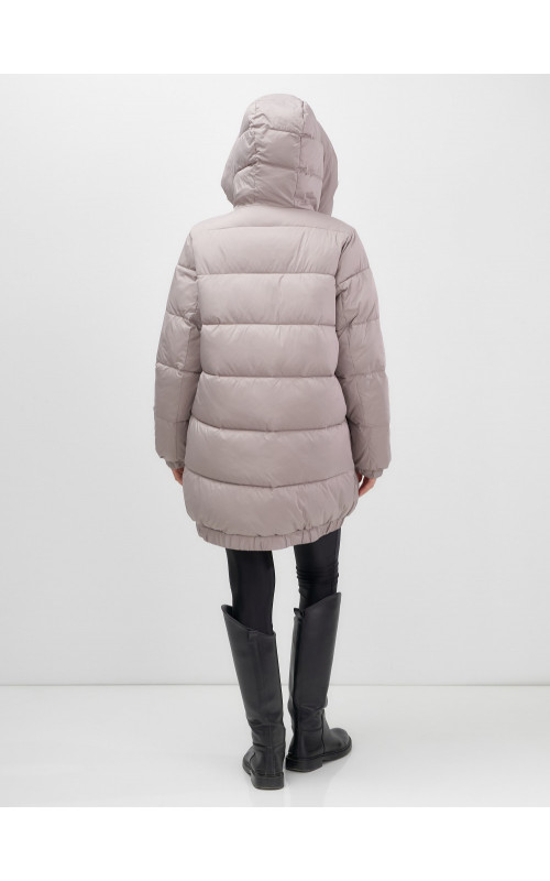 Пуховик женский зимний большой размер светло-коричневый. в Тюмени