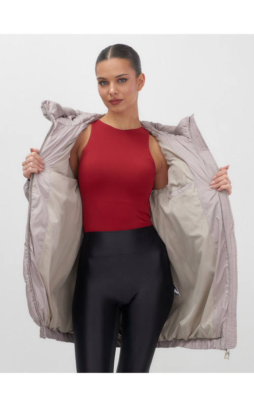 Пуховик женский зимний большой размер светло-коричневый. в Тюмени