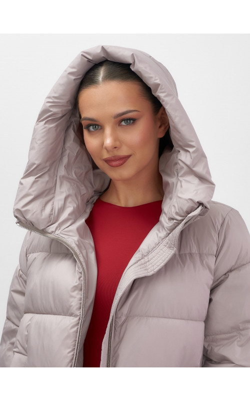 Пуховик женский зимний большой размер светло-коричневый. в Тюмени