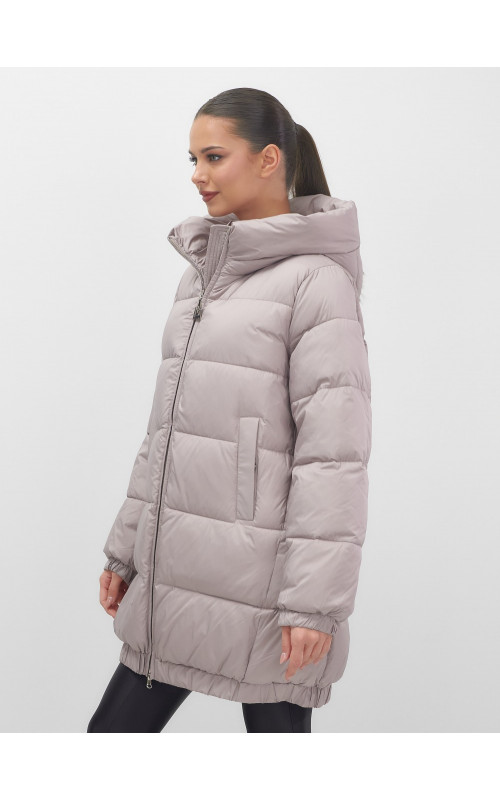 Пуховик женский зимний большой размер светло-коричневый. в Тюмени