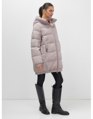 Пуховик женский зимний большой размер светло-коричневый. в Тюмени