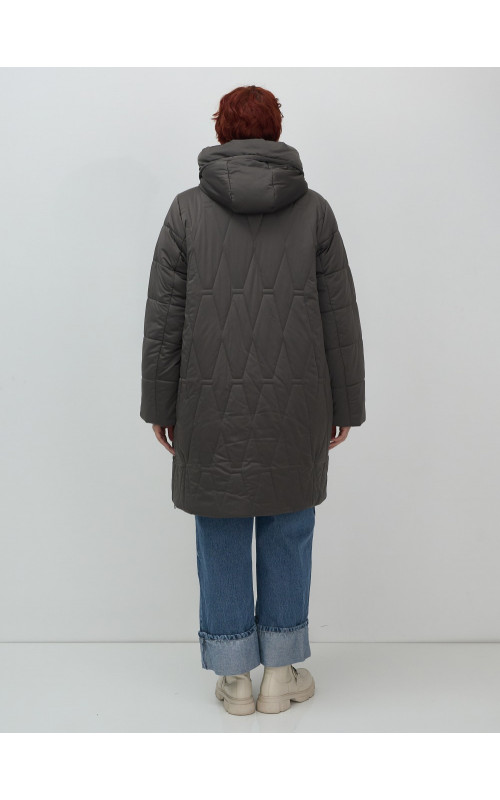 Длинный зимний пуховик для женщин с капюшоном.