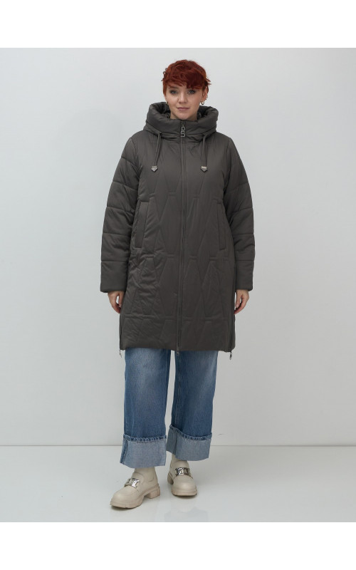 Длинный зимний пуховик для женщин с капюшоном.