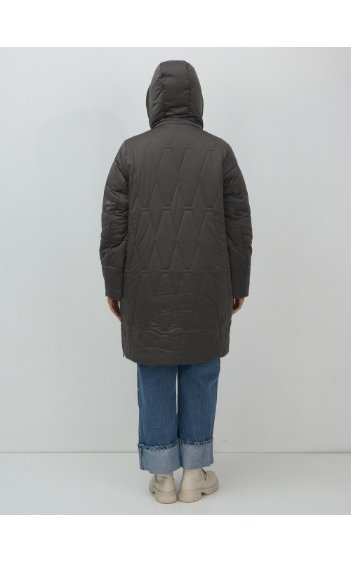 Длинный зимний пуховик для женщин с капюшоном.