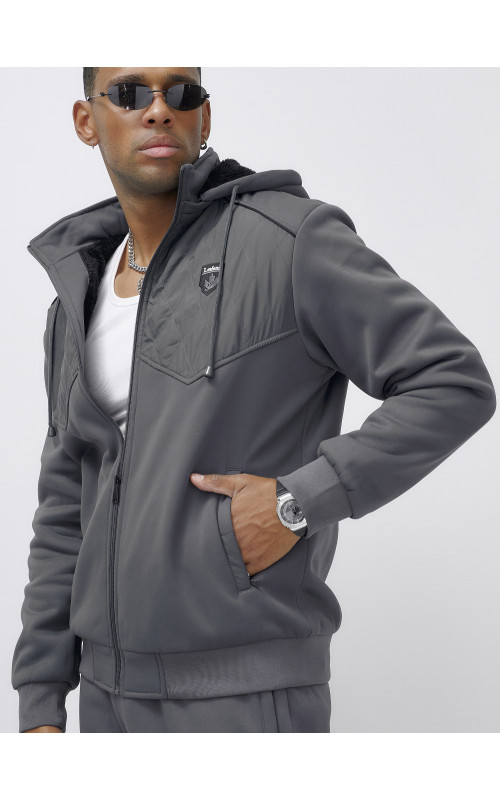 Мужской зимний спортивный костюм с начёсом, серый, для активного отдыха. в Тюмени