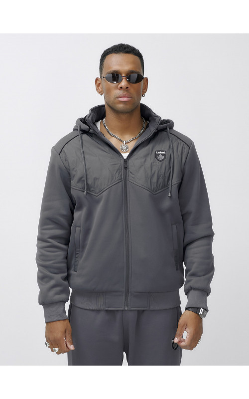 Мужской зимний спортивный костюм с начёсом, серый, для активного отдыха. в Тюмени