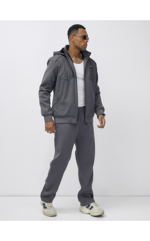 Мужской зимний спортивный костюм с начёсом, серый, для активного отдыха. в Тюмени